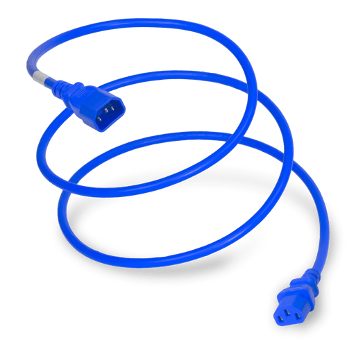 Plug (Male) : IEC 60320 C14 Connector (Female) : IEC 60320 C13 Color : Blue Cordage : 14awg-3c SJT