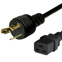 Black NEMA L6-20P to IEC 60320 C19 Adapter Power Cords