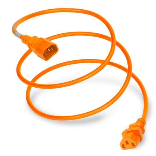 Plug (Male) : IEC 60320 C14 Connector (Female) : IEC 60320 C13 Color : Orange Cordage : 18awg-3c SJT