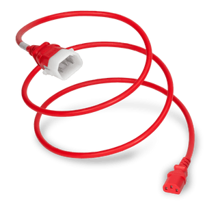 P-Lock C14 to C13, 18 AWG SVT, 10A/250V, 15FT Red Power Cord