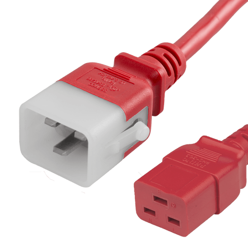 12FT P-Lock C20 to C19 20A 250V Power Cord - RED