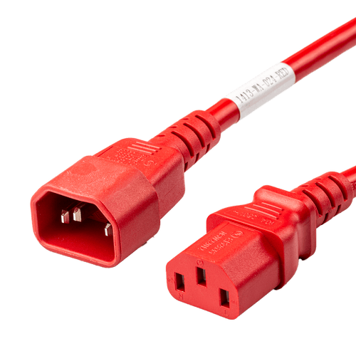 2FT Red 10A C14 C13 Global Power Cord