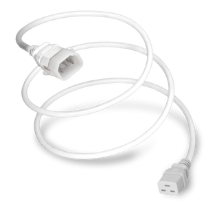 P-Lock C14 to C19, 14 AWG SJT, 15A/250V, 7FT White Power Cord