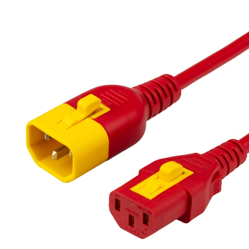 2FT C13 C14 V-LOCK 10A 250V RED Power Cord