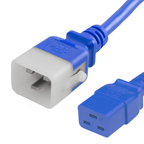 3FT C19 C20 P-Lock 20A 250V BLUE Power Cord