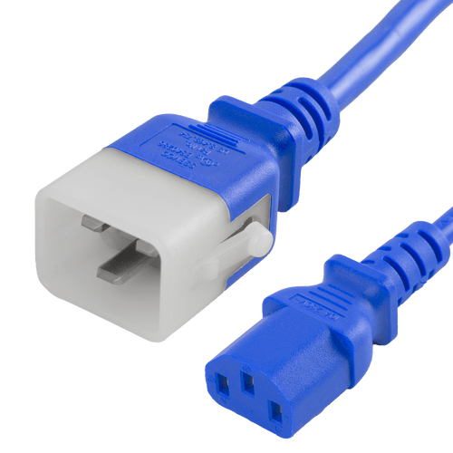 3FT P-LOCK C20 to C13 14awg SJT 105c 15A 250V BLUE Power Cord