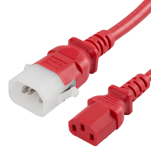 1FT C13 C14 P-LOCK 10A 250V RED Power Cord