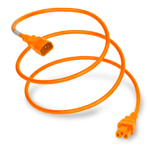 Plug (Male) : IEC 60320 C14 Cordage : 14awg-3c SJT Connector (Female) : IEC 60320 C15 Color : Orange