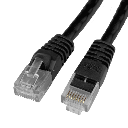Cat5e Black Ethernet Patch Cable, Snagless/Molded Boot, 1.5 foot