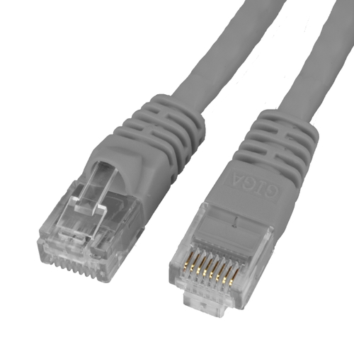 Cat5e Gray Ethernet Patch Cable, Snagless/Molded Boot, 1 foot