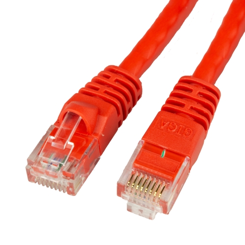 Cat5e Red Ethernet Patch Cable, Snagless/Molded Boot, 50 foot