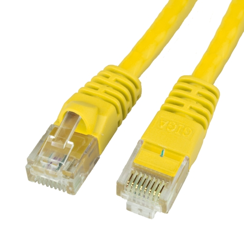 Cat5e Yellow Ethernet Patch Cable, Snagless/Molded Boot, 50 foot