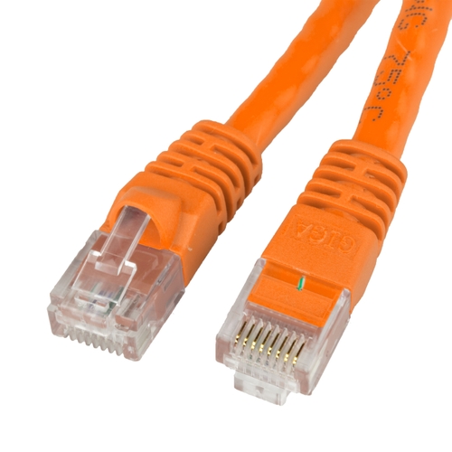 Cat6 Orange Ethernet Patch Cable, Snagless/Molded Boot, 7 foot