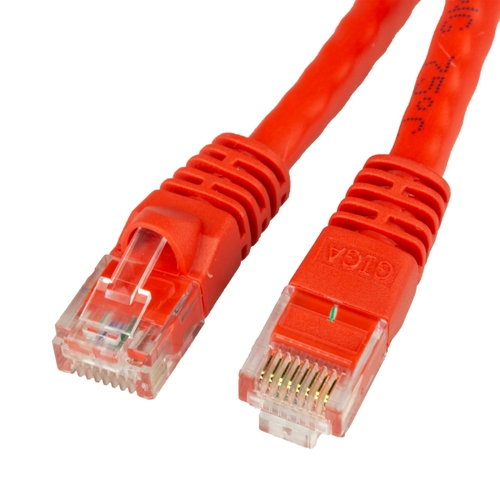 Cat6 Red Ethernet Patch Cable, Snagless/Molded Boot, 75 foot
