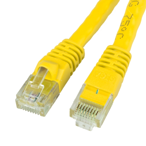 Unshielded Cat6a Yellow Ethernet Patch Cable, Snagless/Molded Boot, 500 MHz, 35 foot