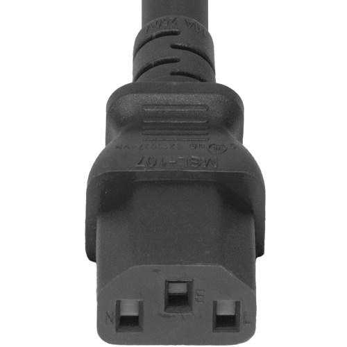 Connector (Female) : IEC 60320 C13 Color : Black