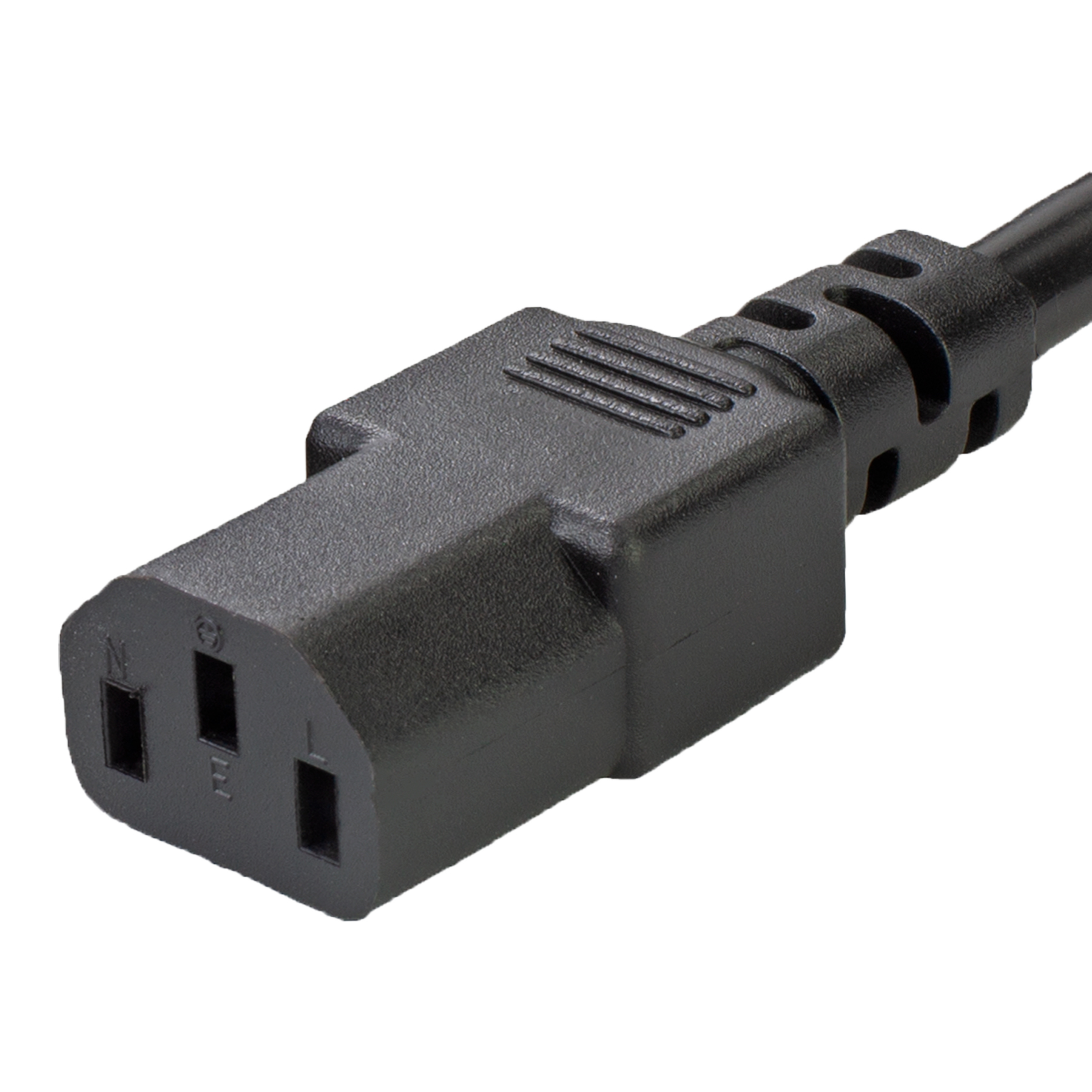 Black IEC60320 C14 to IEC-Lock C13 10A | Low Smoke Zero Halogen