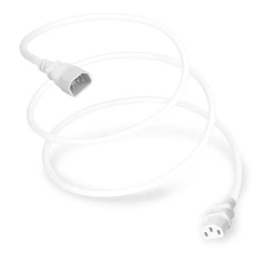 Plug (Male) : IEC 60320 C14 Connector (Female) : IEC 60320 C13 Color : White Cordage : 14awg-3c SJT