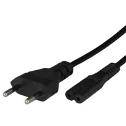 euro cee716 2pin to iec60320 c7 25a 250v 075mm2 h06vvh2f power cord black Front.webp