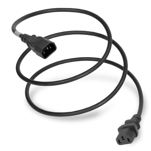 Plug (Male) : IEC 60320 C14 Connector (Female) : IEC 60320 C13 Color : Black Cordage : 18awg-3c SJT