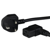 UK BS1363 Plug to Left Angled IEC 60320 C19 13A 250V Power Cords