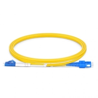OS2 LC-SC UPC Duplex Singlemode Fiber Optic Patch Cables - Yellow