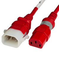 10A Dual-Lock C14 to C13 Red Data Center Power Cords