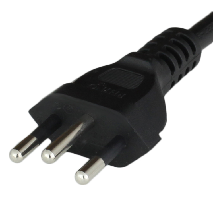 Brazil NBR14136 10A 250V (3 Pin 3.7mm Grounded) plug