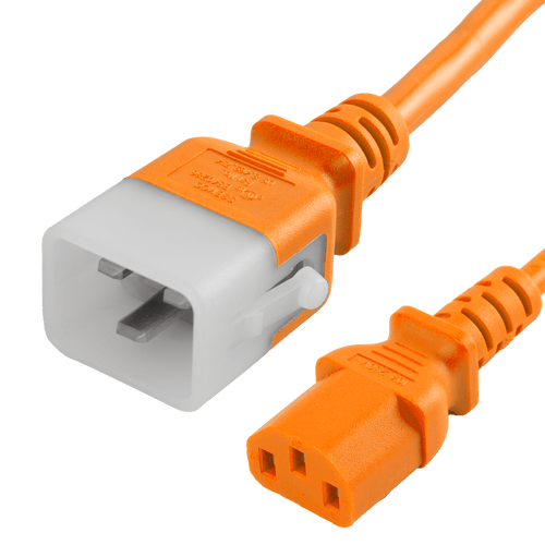 3FT P-Lock C20 to C13 15A 250V 14awg 105c SJT ORANGE
