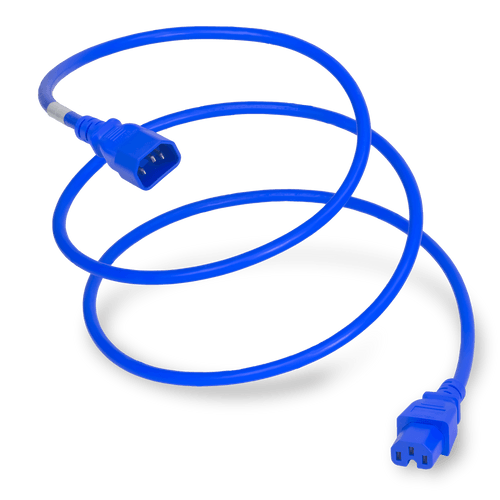 Plug (Male) : IEC 60320 C14 Cordage : 14awg-3c SJT Connector (Female) : IEC 60320 C15 Color : Blue