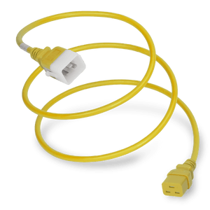 P-Lock C20 to C19, 12 AWG SJT, 20A/250V, 7FT Yellow Power Cord