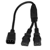 10A C14 to C13 2x SPLITTER Power Cords - BLACK