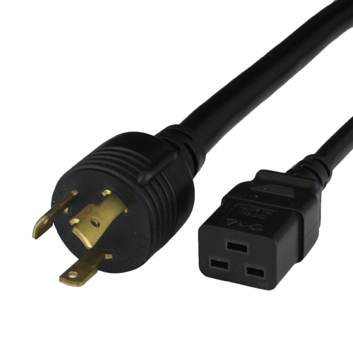 10ft 3m japan jis8303 l630p to iec60320 c19 20a 250v 35mm2 vctf power cord black Front.jpg