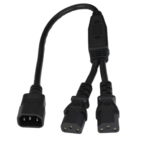 15A C14 to C13 2x SPLITTER Power Cords BLACK Top.jpg