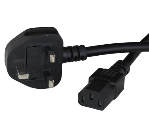 15ft uk bs1363 down angle to iec60320 c13 10a 250v h05vvf3g10 power cord black Front.jpg