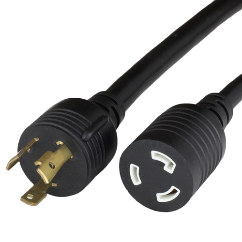 1FT NEMA L6-30P to L6-20R 20A 250V 12awg Adapter Power Cord - BLACK