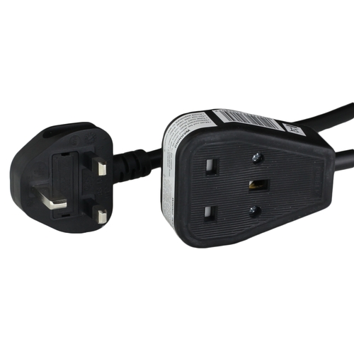 1m uk bs1363 down angle to bs1363 up angle 13a 250v h05vvf3g15 extension cord black Front.jpg