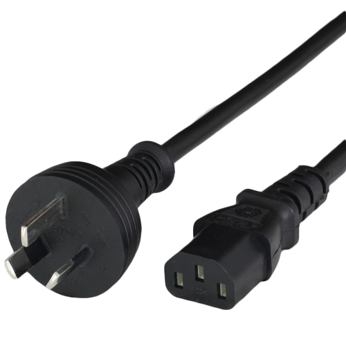 2.5m Australia AS/NZS 3112 Plug to IEC 60320 C13 10A 250V Power Cord - BLACK