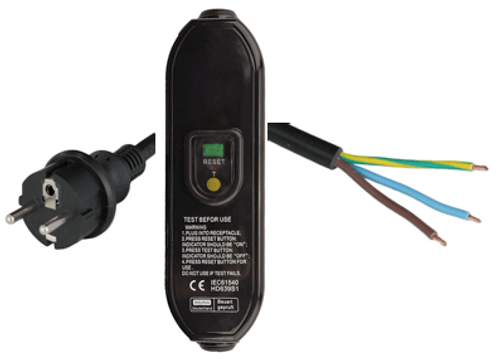 250cm european schuko cee77 plug to inline rcd to open 10a 250v 10ma trip level power cord black RXX FC00.png
