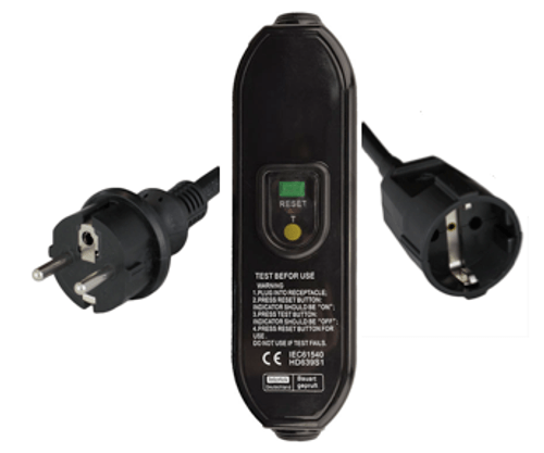 250cm european schuko cee77 plug to inline rcd to schuko cee77 connector 10a 250v 30ma trip level power cord black RXX FCFE.png