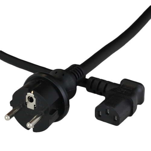 250cm european schuko cee77 to iec60320 c13 right angle 10a 250v 1mm2 h05vvf power cord black Front.jpg