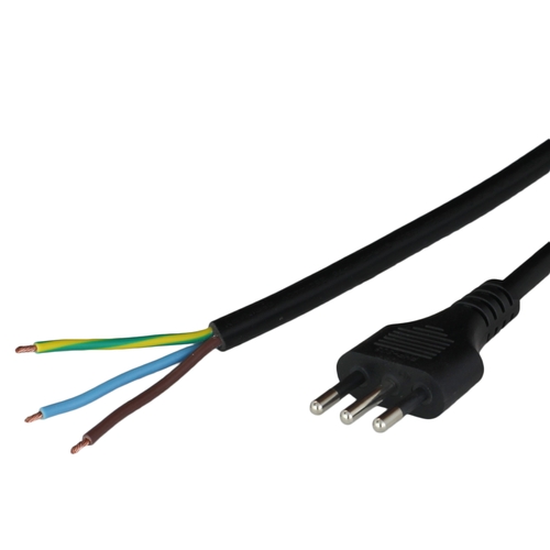 250cm italy plug cei2350 cei2316vii to open 10a 250v h05vvf10 power cord black Front.jpg