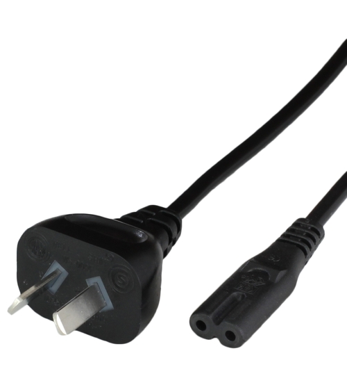 6FT Argentina IRAM2063 Plug IEC60320 C7 2500mA 250V Power Cord BLACK Front.jpg