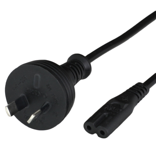 6ft australia asnzs 3112 2 pin plug to iec 60320 c7 25a 250v power cord black Front.jpg