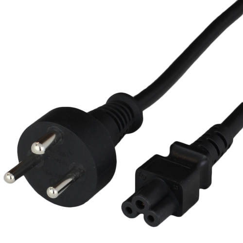 6FT Denmark AFSNIT 107-2-D1 Plug to IEC60320 C5 2.5A 250V 0.75mm2 H03VV-F Power Cord - BLACK