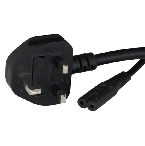 6ft uk bs1363 down angle to iec60320 c7 25a 250v h03vvh2f3g075 power cord black Front.jpg