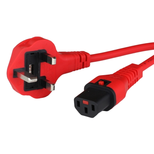 6ft uk bs1363 to c13 locking 10a 250v h05vvf3g1mm power cord red Front.jpg