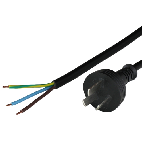8ft china plug to open 10a 250v 1mm2 rvv power cord black Front.jpg