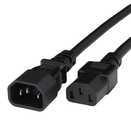 1m IEC60320 C14 to C13 10A 250V 18awg TAA Power Cord - BLACK