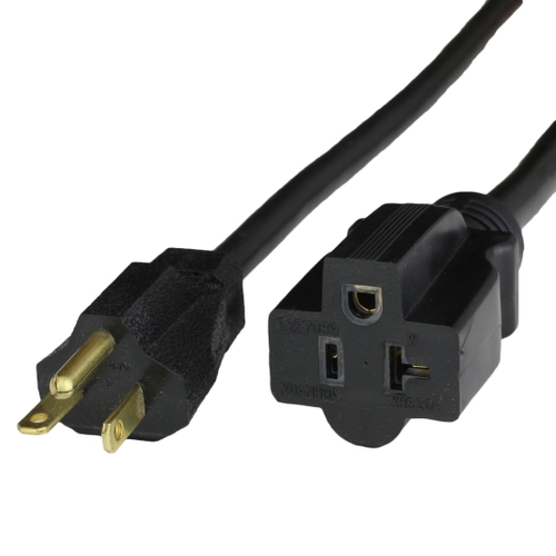 25FT NEMA 5-20 20A 125V Extension Cord - BLACK